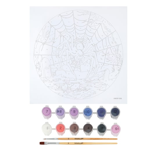 8" Spider Paint-by-Number Plywood Surface Kit by Artist's Loft®